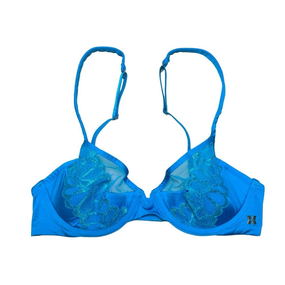 Savage X Fenty Savage Not Sorry Microfiber and Lace Half Cup Bra Wildflower 32B